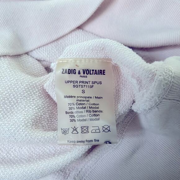 Zadig & Voltaire Destroyed Rock Sweatshirt Size S in Pink - Picture 6 of 13